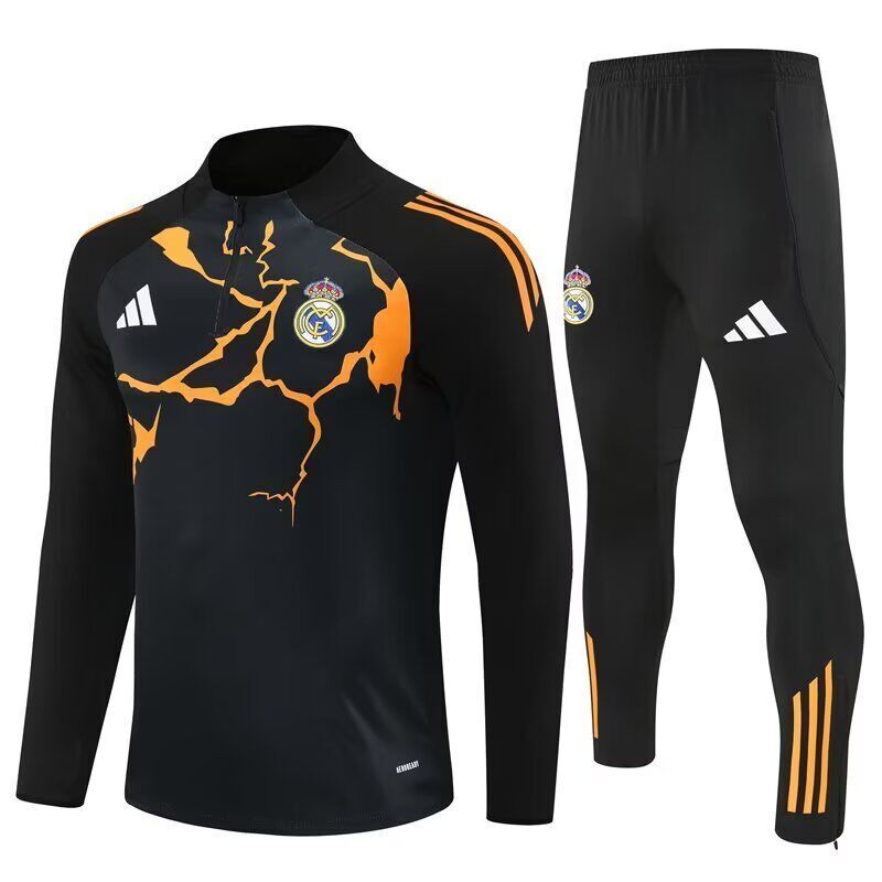AAA Quality Real Madrid 25/26 Tracksuit - Black/Orange